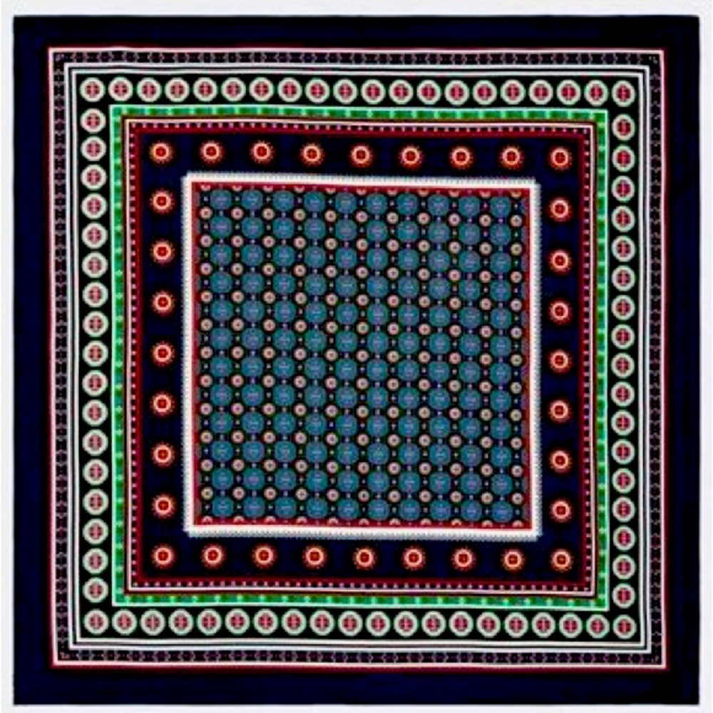 Tory Burch Scarf. Navy w/pink, green and white accents. New with tags.